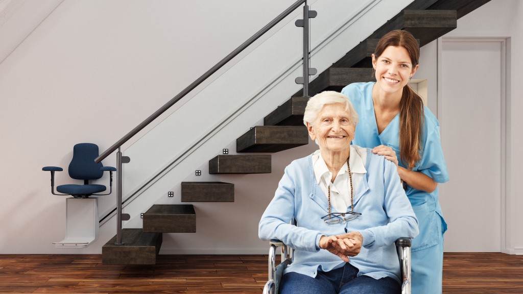 elderly woman with a nurse
